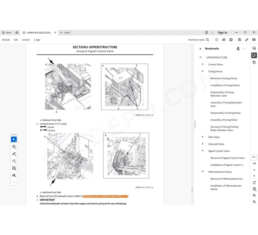 Hitachi ZX890LCH-7 ZX890LCR-7 parts + service manual